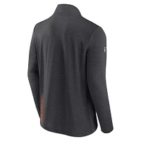 Men's Fanatics Heather Charcoal Philadelphia Flyers Authentic Pro Rink Quarter-Zip Jacket