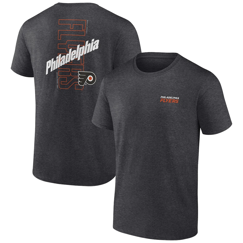 T-shirt Backbone des Flyers de Philadelphie Fanatics Heather Charcoal pour hommes