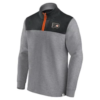 Men's Fanatics Heather Gray Philadelphia Flyers Launch It Quarter-Zip Jacket