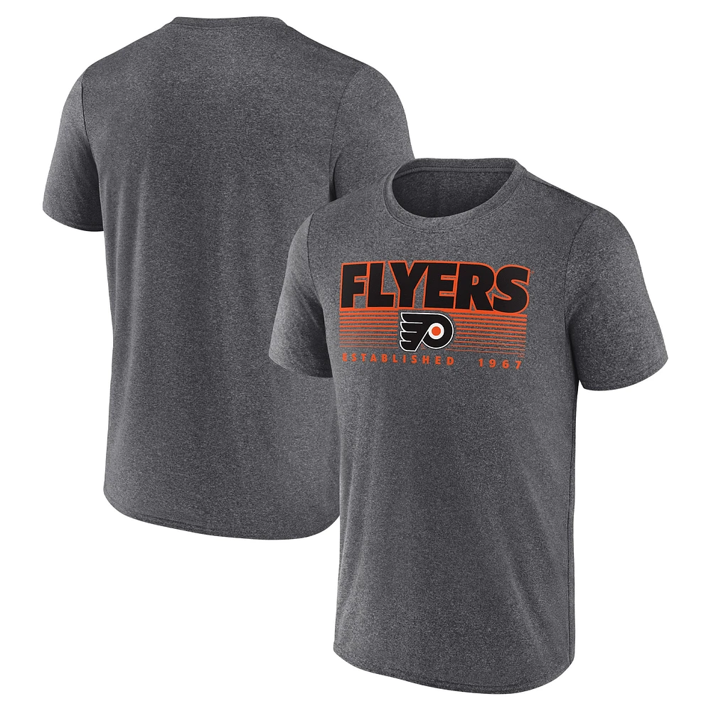 T-shirt Prodigy Performance des Flyers de Philadelphie Fanatics Heathered Charcoal pour hommes