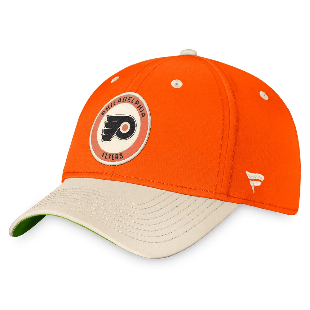 Men's Fanatics Orange/Khaki Philadelphia Flyers True Classics Retro Flex Hat