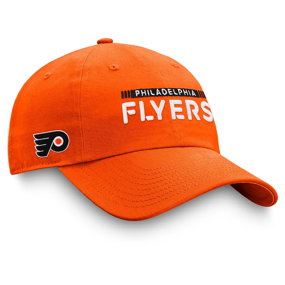 Casquette réglable orange authentique Pro Rink des Flyers de Philadelphie Fanatics pour hommes