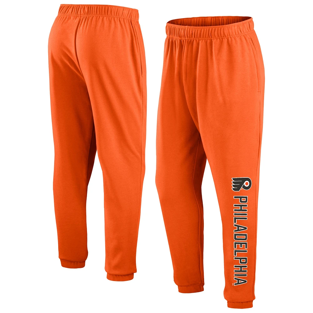 Pantalon de survêtement en molleton Chop Block Orange Fanatics pour hommes des Flyers Philadelphie