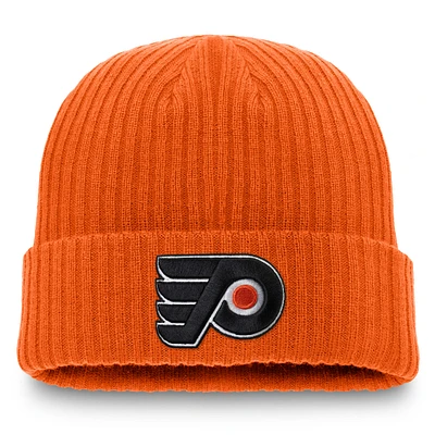 Bonnet en tricot à revers Fanatics Orange Philadelphia Flyers pour hommes