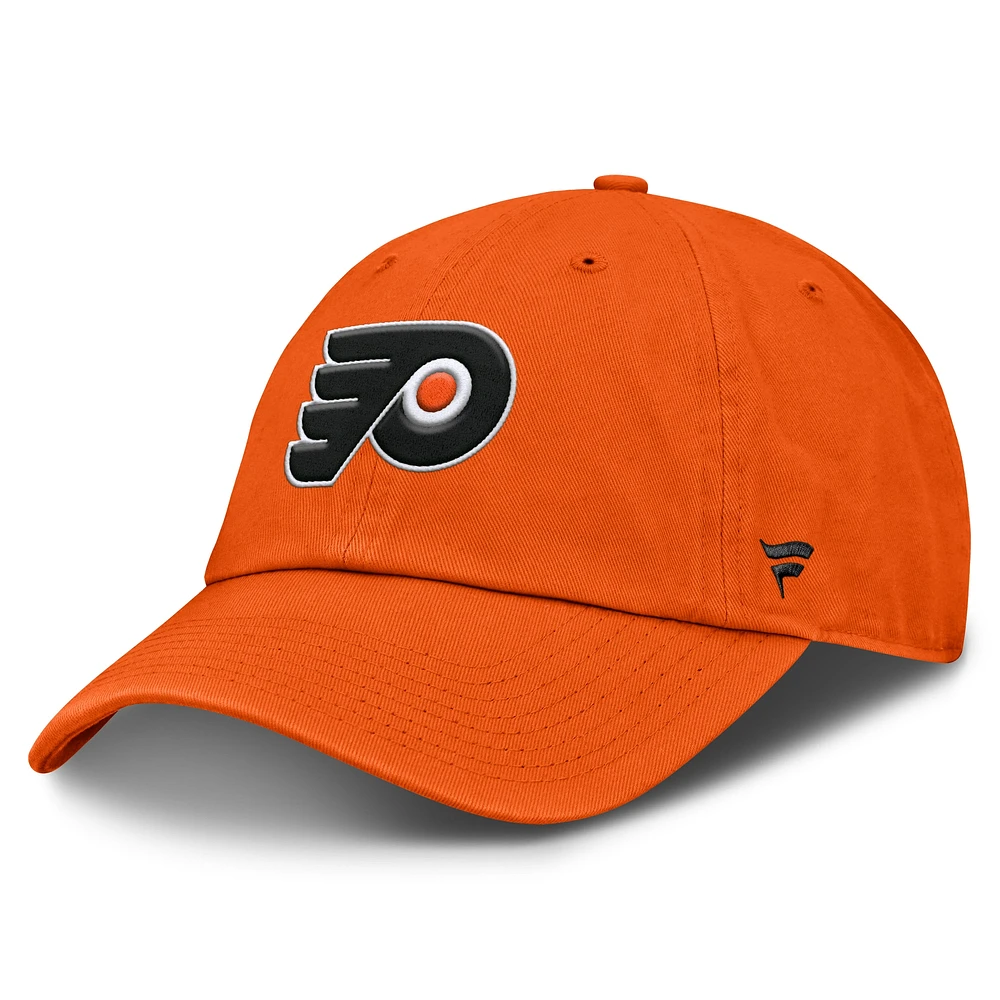 Casquette ajustable avec logo principal des Flyers de Philadelphie Fanatics Orange pour hommes