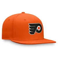 Casquette ajustée avec logo principal des Flyers de Philadelphie orange Fanatics pour hommes