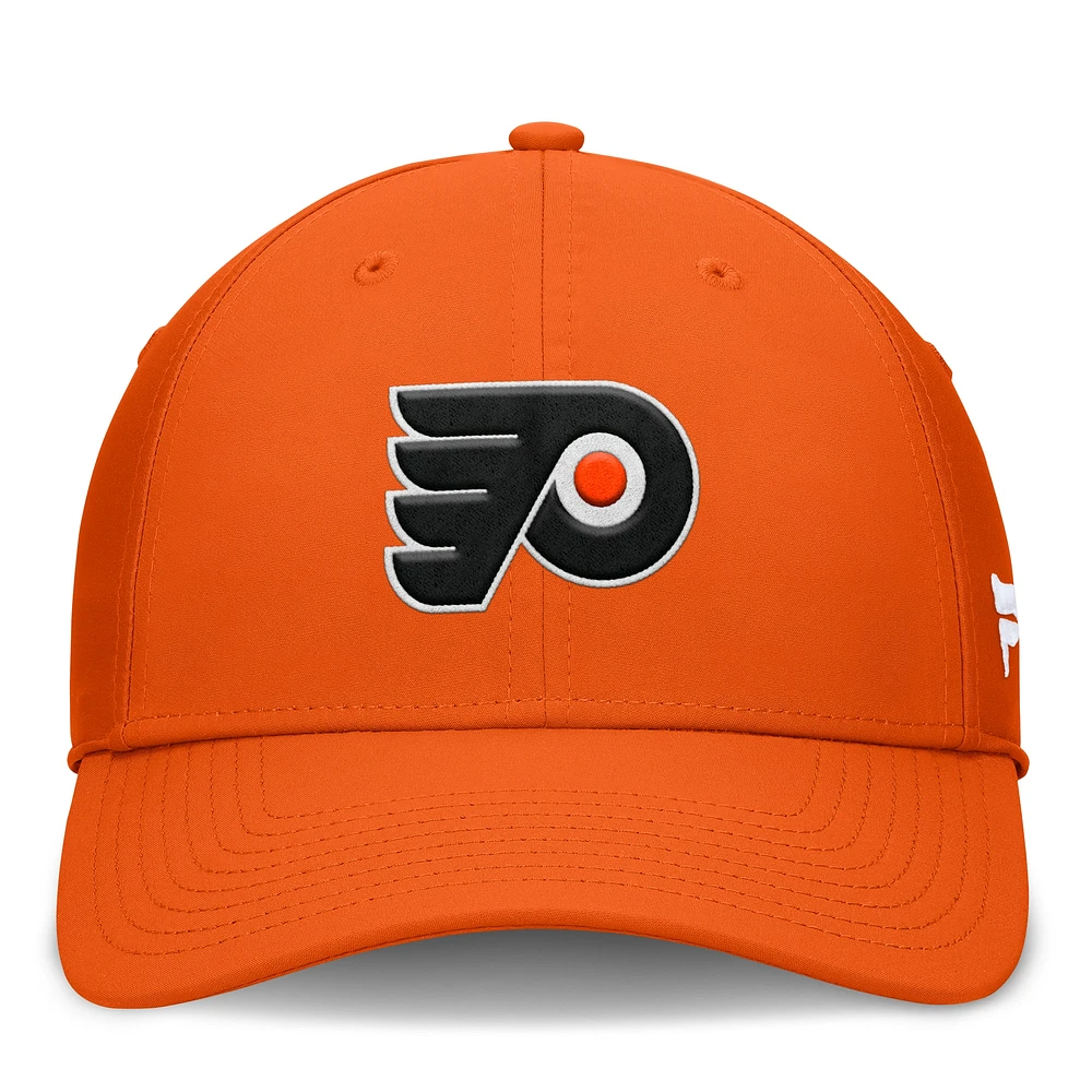 Casquette Flex Core avec logo principal orange des Flyers de Philadelphie Fanatics pour hommes