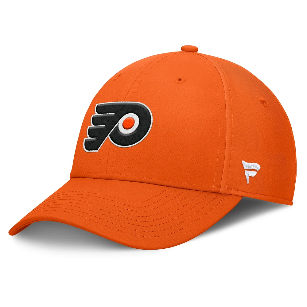 Casquette Flex Core avec logo principal orange des Flyers de Philadelphie Fanatics pour hommes