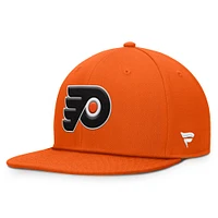 Casquette Snapback avec logo principal Core des Flyers de Philadelphie orange Fanatics pour hommes