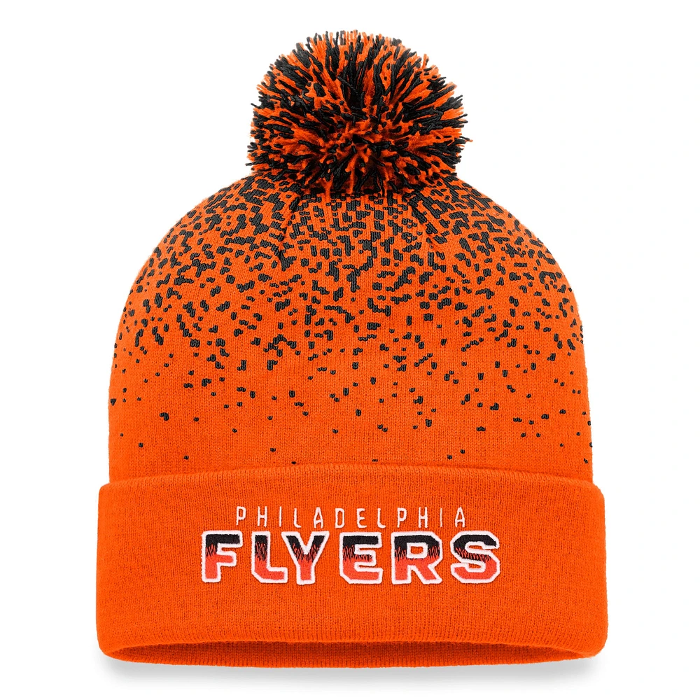 Men's Fanatics Orange Philadelphia Flyers Iconic Gradient Cuffed Knit Hat with Pom