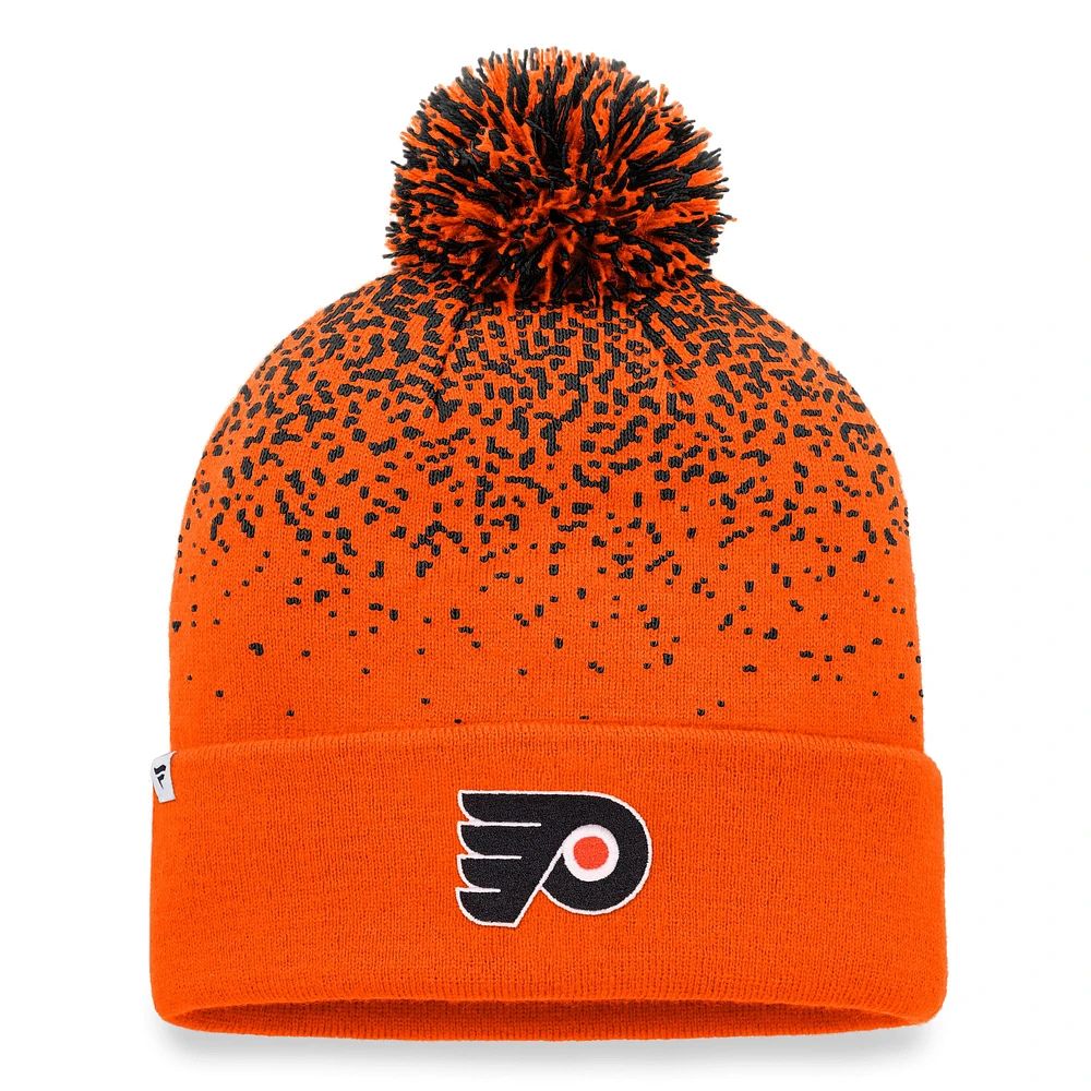 Men's Fanatics Orange Philadelphia Flyers Iconic Gradient Cuffed Knit Hat with Pom