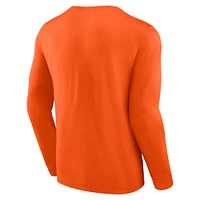 T-shirt orange à manches longues Fanatics pour hommes des Flyers de Philadelphie Strike the Goal