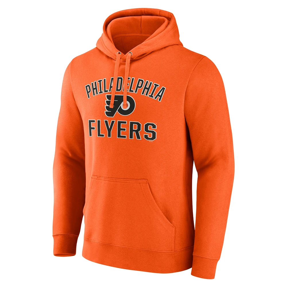 Men's Fanatics Orange Philadelphia Flyers Victory Arch Pullover Hoodie