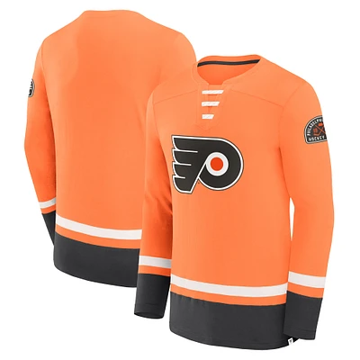 Men's Fanatics  Orange Philadelphia Flyers Vintage High Point Long Sleeve T-Shirt