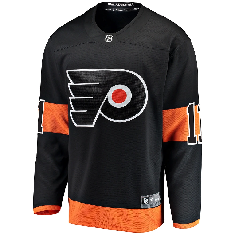 Fanatics Travis Konecny ​​pour hommes, noir, maillot de joueur alternatif des Flyers Philadelphie