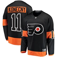 Fanatics Travis Konecny ​​pour hommes, noir, maillot de joueur alternatif des Flyers Philadelphie