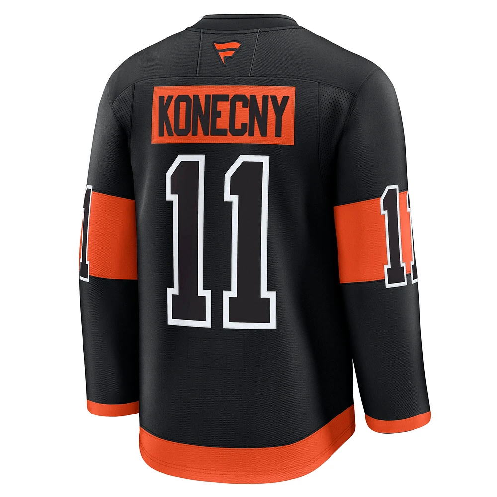 Maillot de football alternatif premium noir des Flyers Philadelphie Fanatics Travis Konecny ​​pour hommes