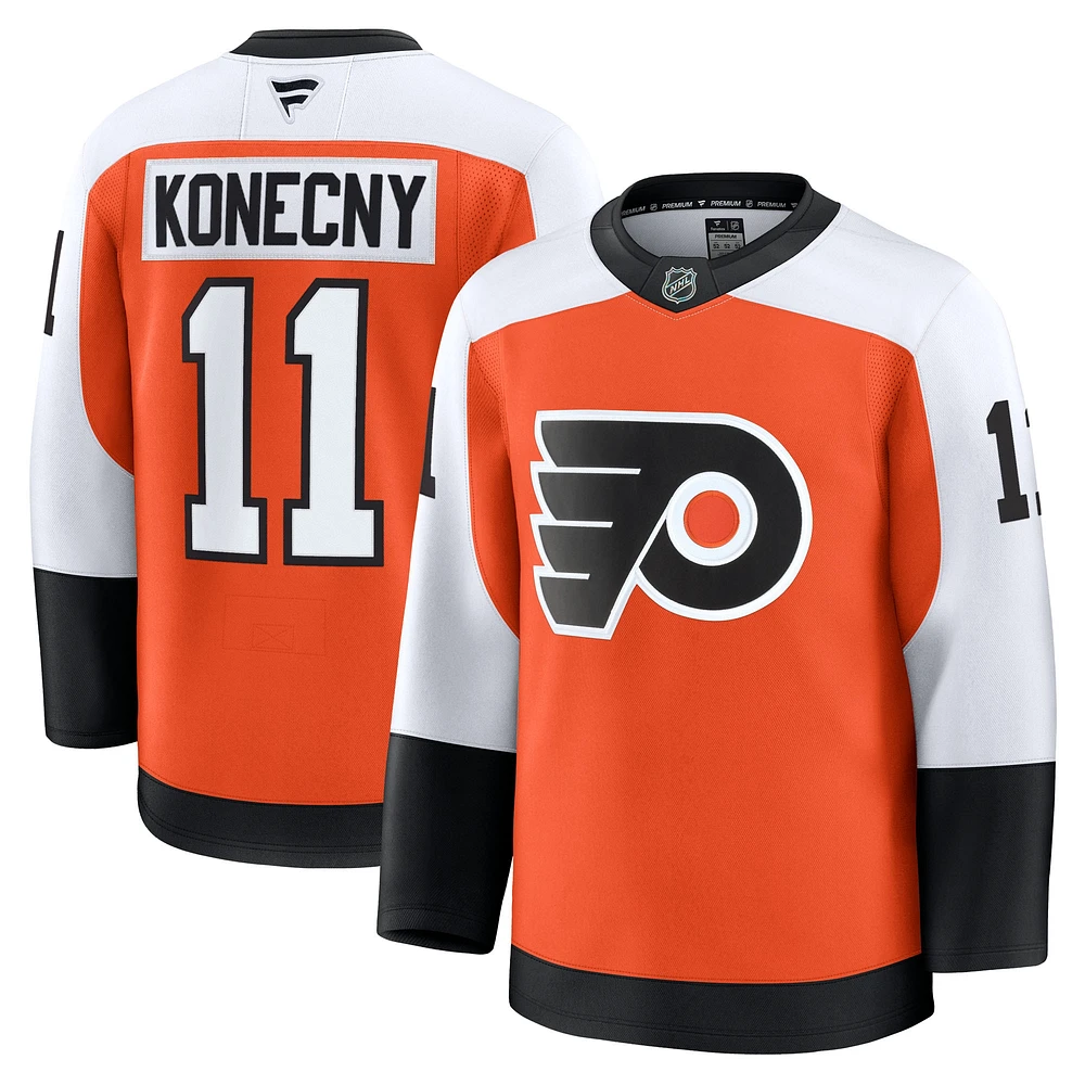 Men's Fanatics Travis Konecny Burnt Orange Philadelphia Flyers Home Premium Jersey