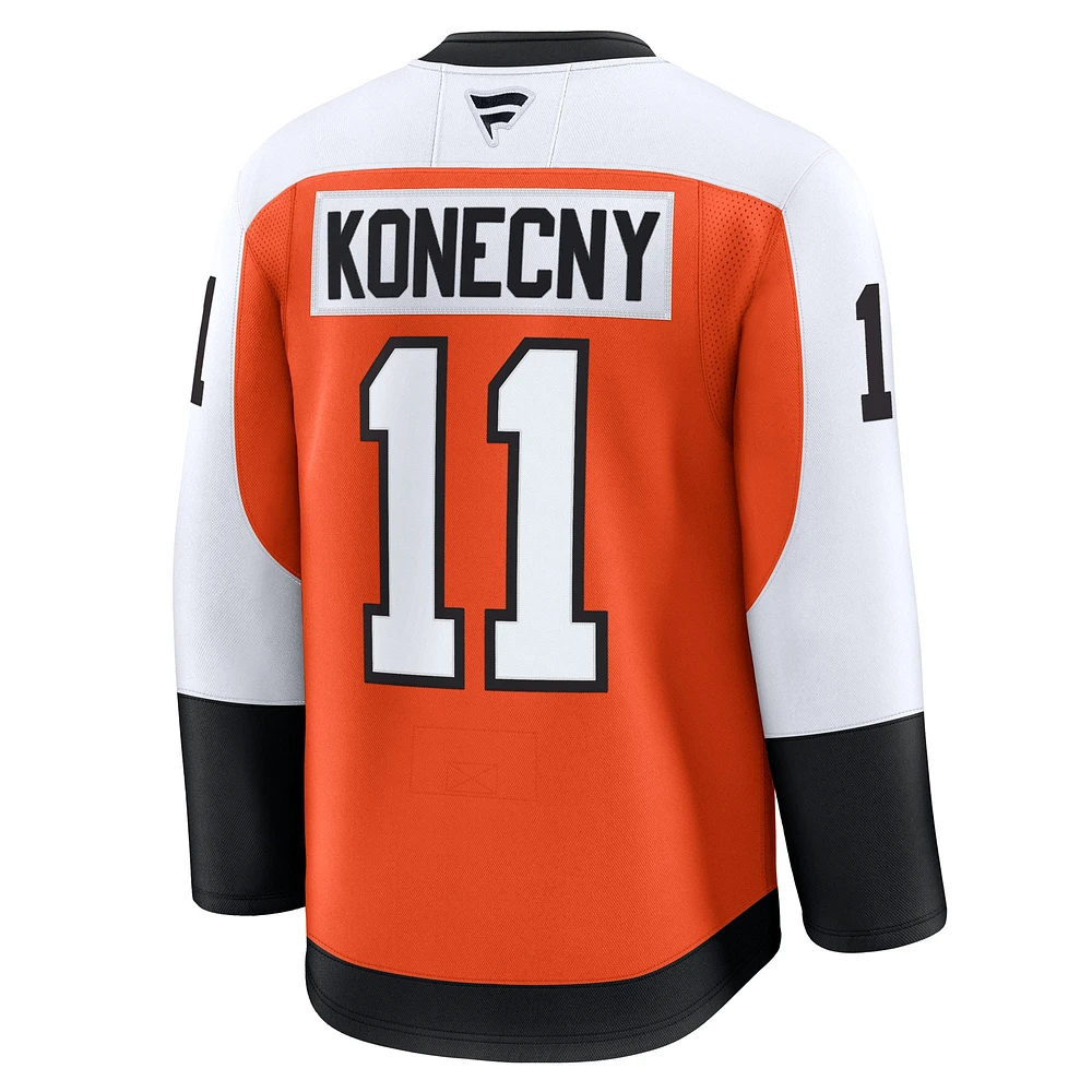 Men's Fanatics Travis Konecny Burnt Orange Philadelphia Flyers Home Premium Jersey