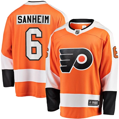 Maillot de joueur première division des Flyers Philadelphie Fanatics Travis Sanheim Orange pour hommes