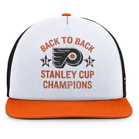 Casquette Snapback en mousse blanche/orange pour homme de la collection Decades des Flyers de Philadelphie Fanatics