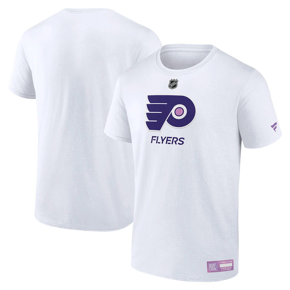 T-shirt blanc pour hommes Fanatics Philadelphia Flyers 2024 Hockey Fights Cancer