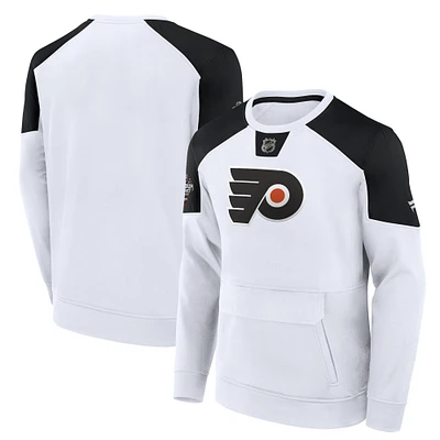 Sweat-shirt à capuche avec logo en polaire authentique Pro Fleece Fanatics pour hommes, blanc, Flyers de Philadelphie 2024 la LNH