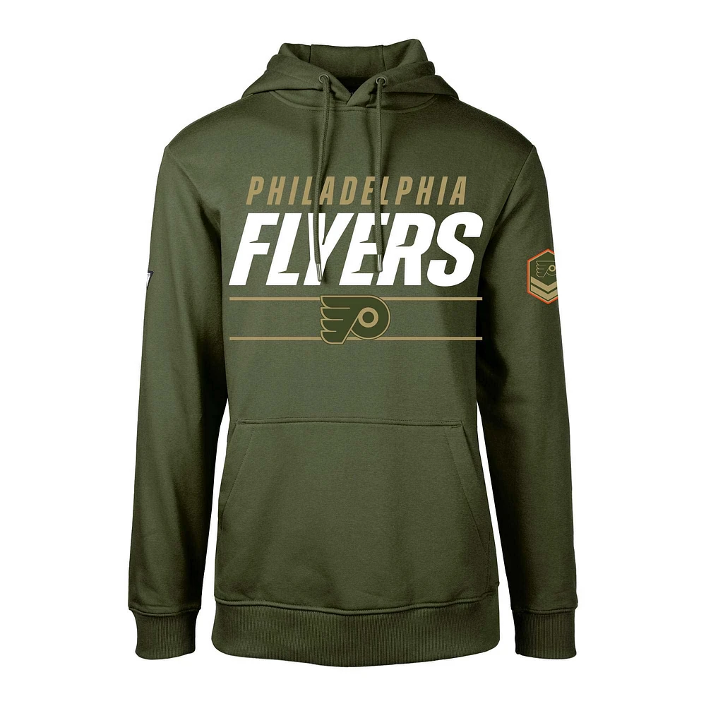 Men's Levelwear Olive Philadelphia Flyers Delta Podium Fleece Pullover Hoodie