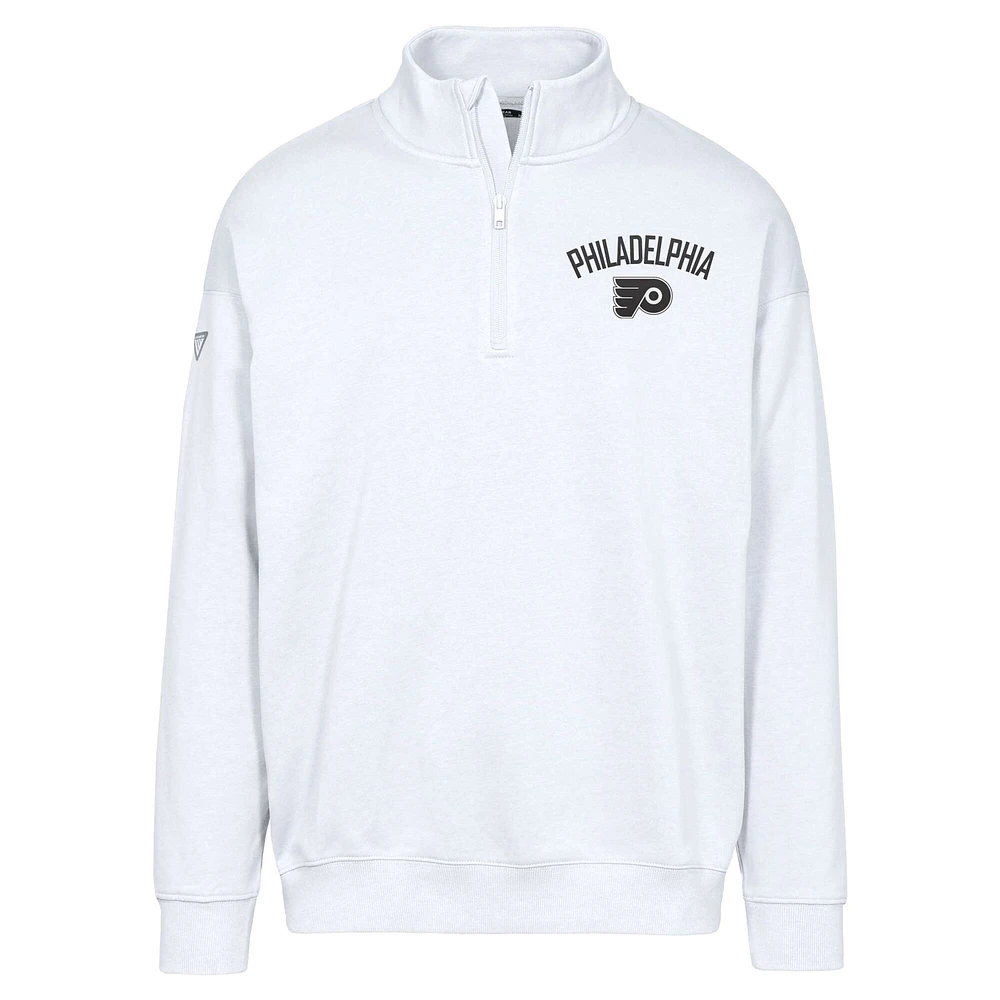 Sweat-shirt à glissière quart de tour Murray City Capsule blanc pour homme Levelwear Philadelphia Flyers