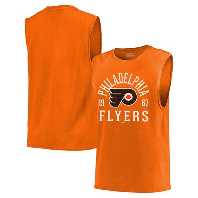 Men's Majestic Threads Orange Detroit Tigers Throwback Logo Tri-Blend T- Shirt 