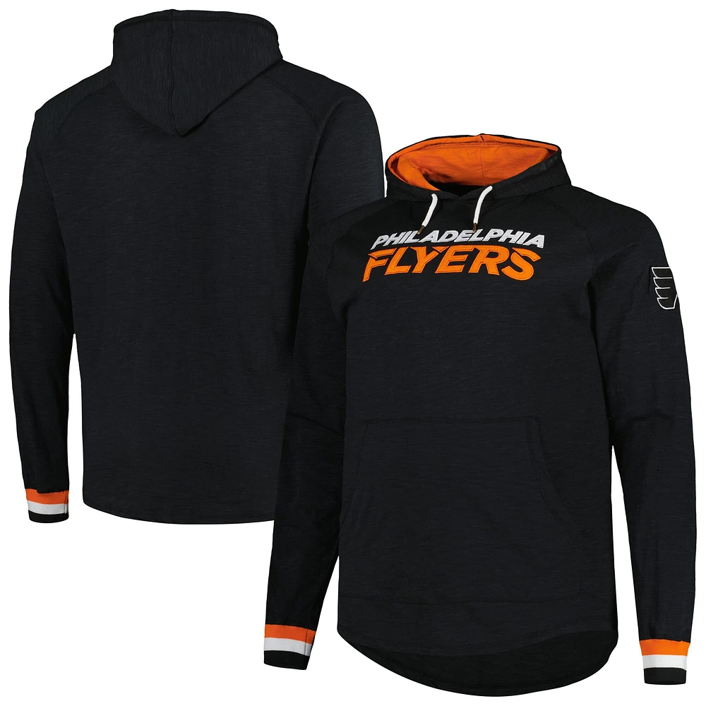 Men's Mitchell & Ness  Black Philadelphia Flyers Big Tall Legendary Raglan Pullover Hoodie