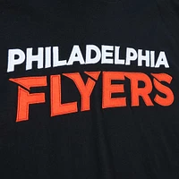 Men's Mitchell & Ness Black Philadelphia Flyers Legendary Slub Hoodie Long Sleeve T-Shirt