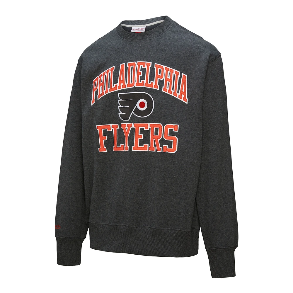 Sweat-shirt en molleton anthracite pour homme Mitchell & Ness Philadelphia Flyers Playoff Win