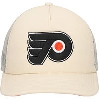 Men's Mitchell & Ness Cream Philadelphia Flyers Foam Front Trucker Adjustable Hat