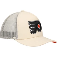 Men's Mitchell & Ness Cream Philadelphia Flyers Foam Front Trucker Adjustable Hat