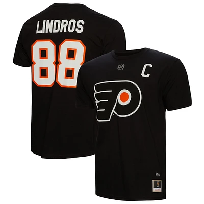 T-shirt noir avec nom et numéro des Flyers de Philadelphie Mitchell & Ness Eric Lindros pour hommes