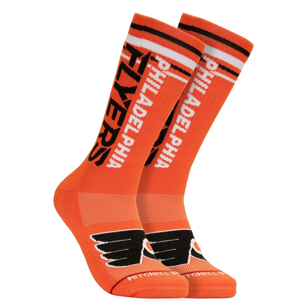 Chaussettes orange Mitchell & Ness Power Play des Flyers de Philadelphie pour hommes