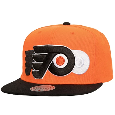 Casquette snapback triple up orange des Flyers de Philadelphie de Mitchell & Ness pour homme