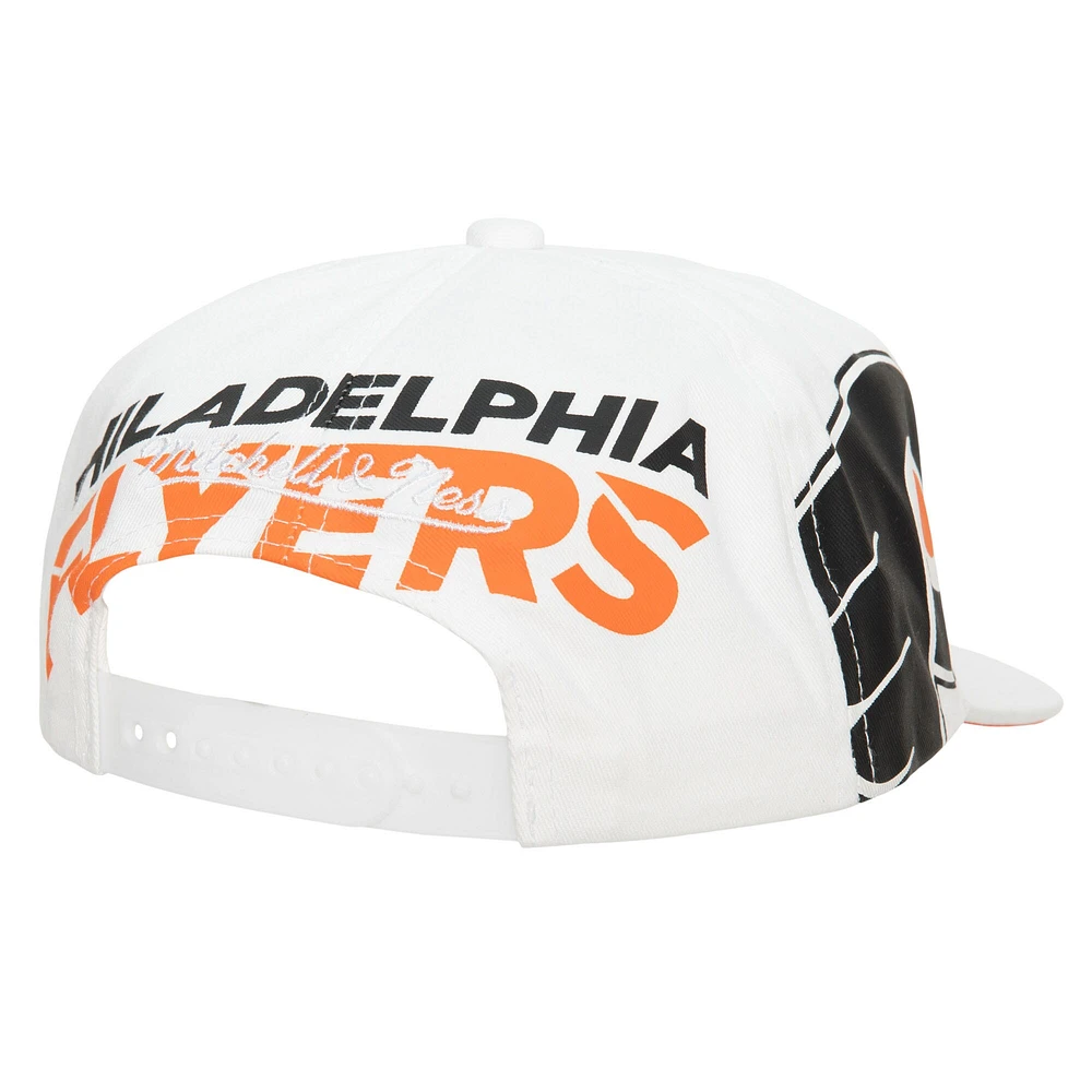 Casquette Mitchell & Ness pour homme Flyers de Philadelphie In Your Face Deadstock Snapback blanche