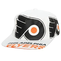 Men's Mitchell & Ness White Philadelphia Flyers In Your Face Deadstock Snapback Hat