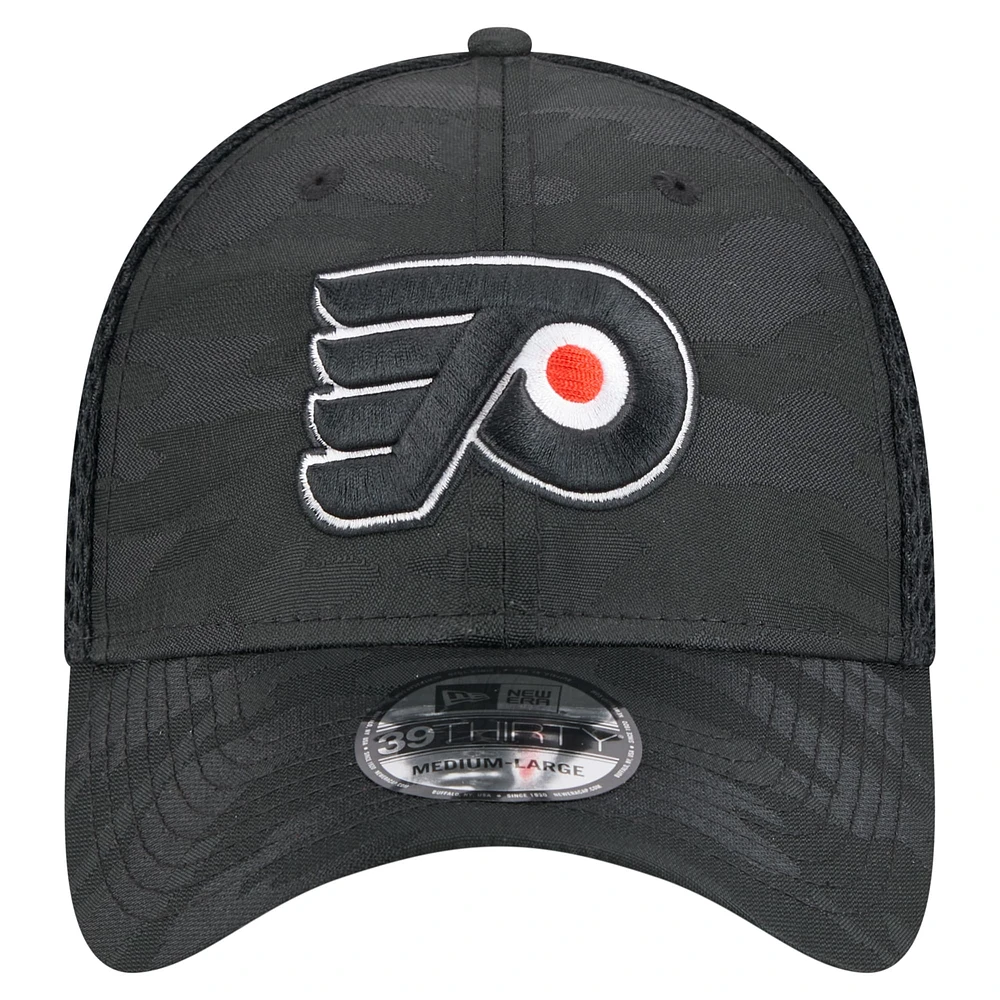 Men's New Era  Black Philadelphia Flyers Active Subtle Camo 39THIRTY Flex Hat