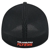 Men's New Era  Black Philadelphia Flyers Active Subtle Camo 39THIRTY Flex Hat