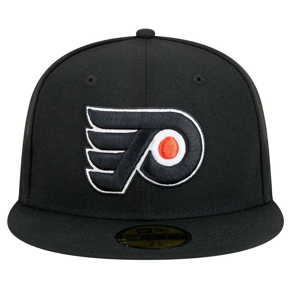 Men's New Era Black Philadelphia Flyers Core 59FIFTY Fitted Hat