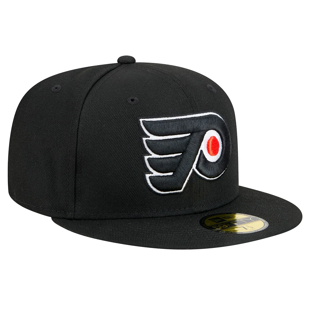 Men's New Era Black Philadelphia Flyers Core 59FIFTY Fitted Hat