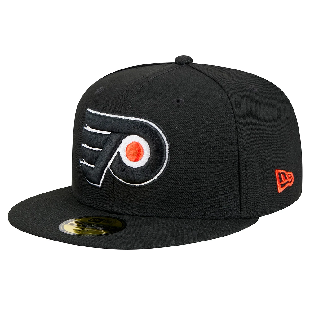 Casquette ajustée Core 59FIFTY noire des Flyers de Philadelphie New Era pour homme