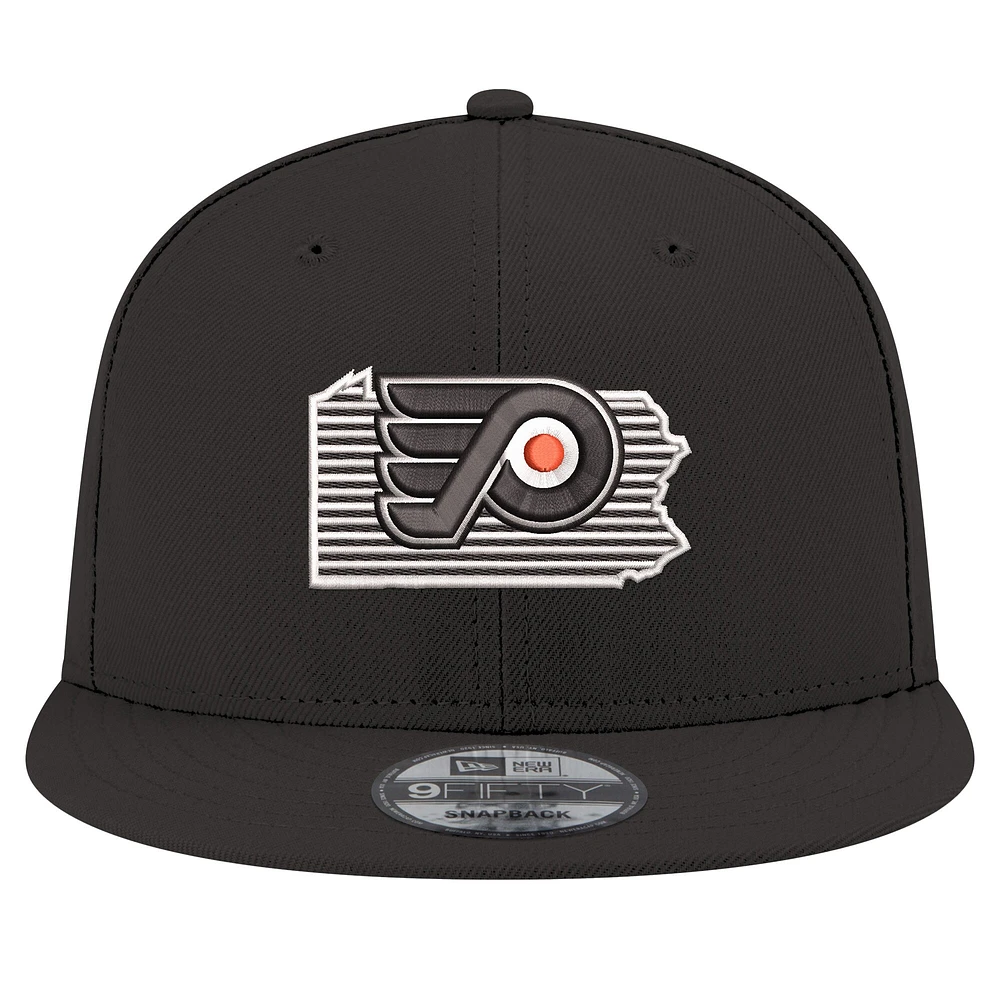 Men's New Era Black Philadelphia Flyers State Pride 9FIFTY Snapback Hat