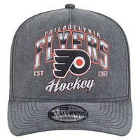 Men's New Era  Charcoal Philadelphia Flyers Throwback Washed A-Frame Pre-Curved 9FIFTY Snapback Hat