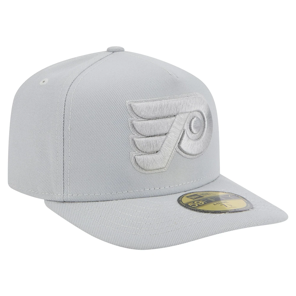 Men's New Era Gray Philadelphia Flyers Color Pack A-Frame 59FIFTY Fitted Hat