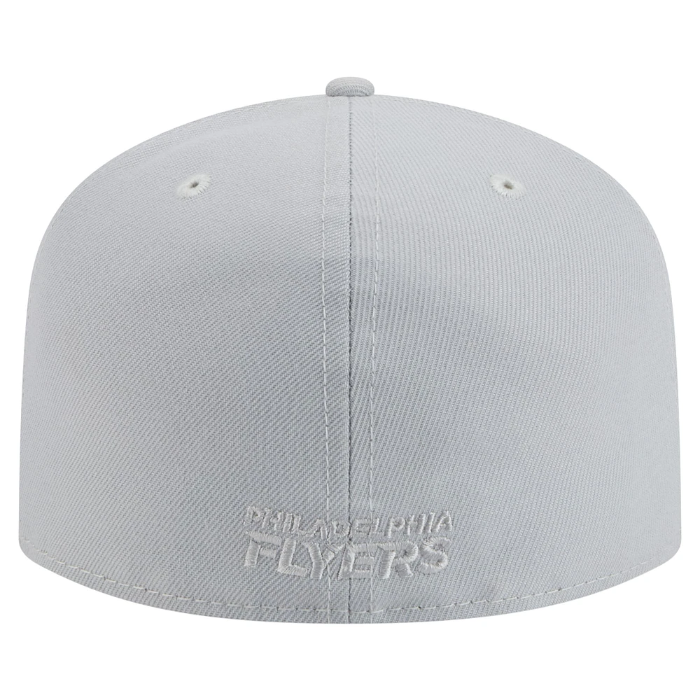 Men's New Era Gray Philadelphia Flyers Color Pack A-Frame 59FIFTY Fitted Hat