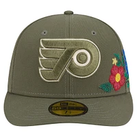Men's New Era Olive Philadelphia Flyers Tonal Florals 59FIFTY Fitted Hat